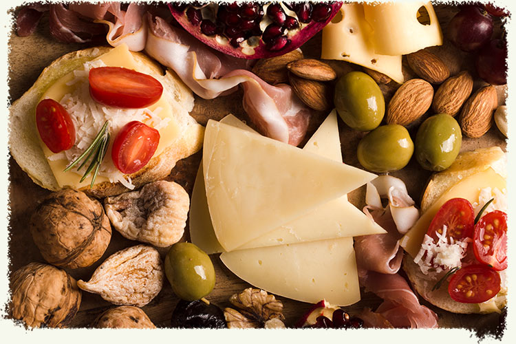 Tábua de queijos para acompanhar com um bom vinho