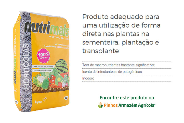 Infografia informativa sobre o substrato orgânico Nutrimais Hortícolas