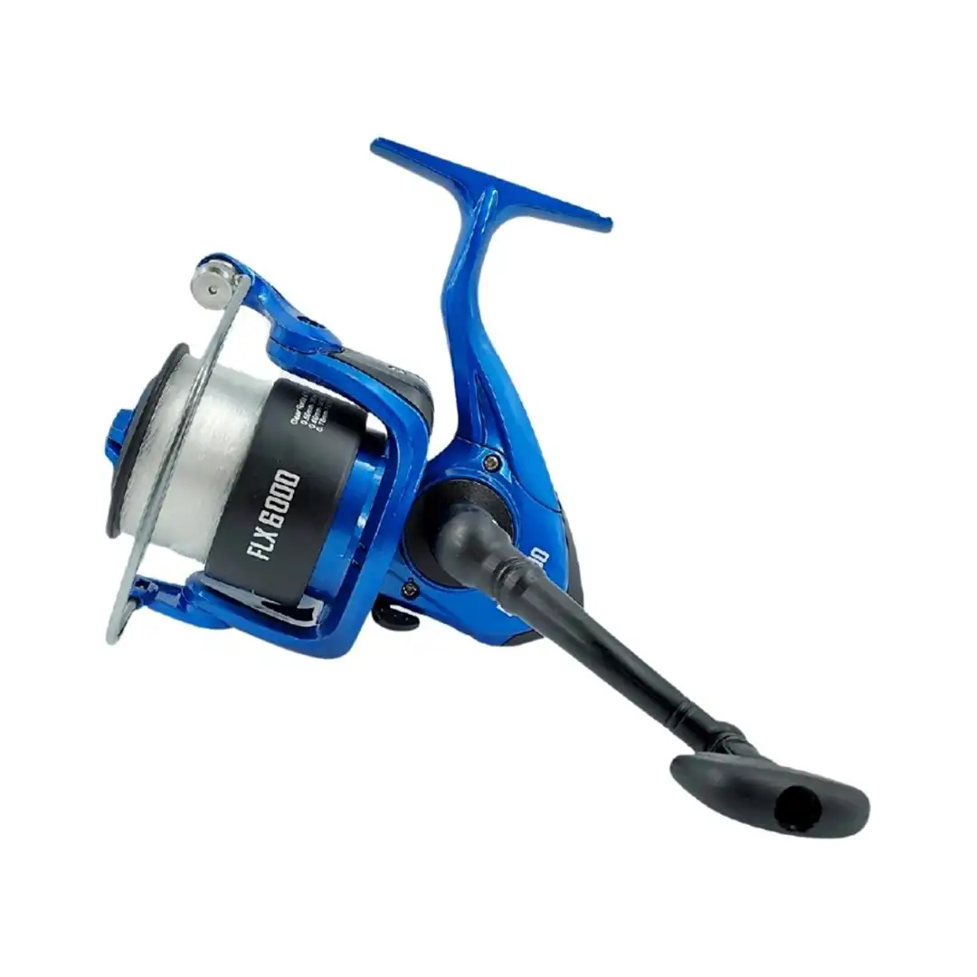 Carreto de pesca KATX Kool FLX 6000 azul, de maior dimensão, com bobine de fio de 0,45 mm
