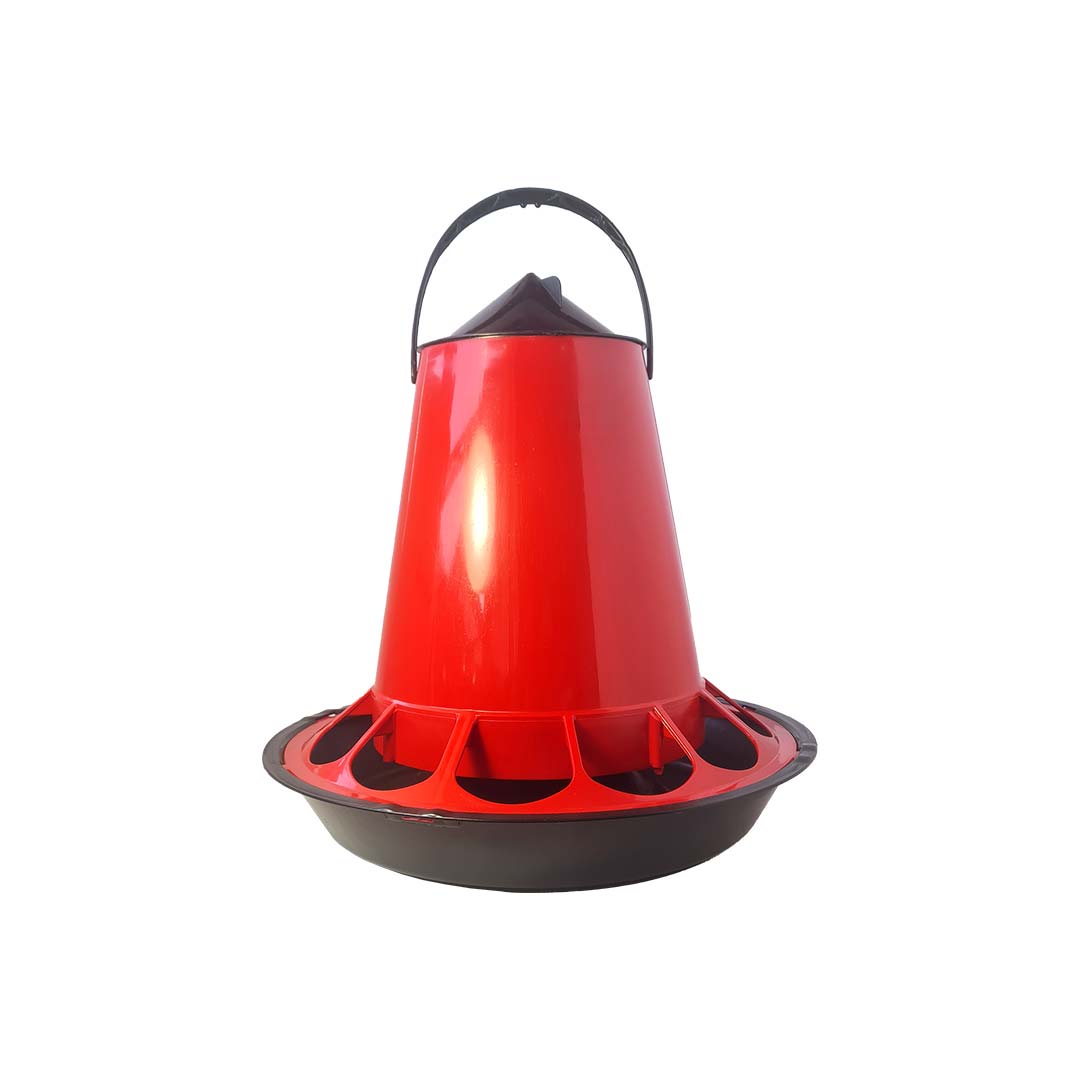 Comedouro para aves com grelha e tampa, com capacidade para 5 kg de ração